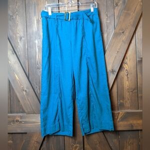 J.Jill Linen Pacific Teal Linen SIze Small Petite Wtih Belt